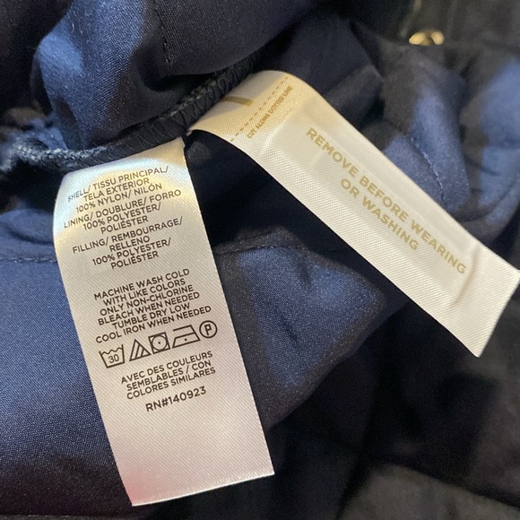 LOFT Navy Blue Lightweight Quilted Parka Jacket - Picture 6 of 11